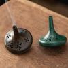 Chinese-style Retro Conical Gyroscope Incense Burner Zinc Alloy Openwork Calligraphy Censer Mini Removable