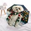 1 Stück Automatischer Faltregenschirm - Winter-Hundemuster, Tragbares & Faltbares Design mit 8 Speichen, Weihnachts-Geburtstagsgeschenke