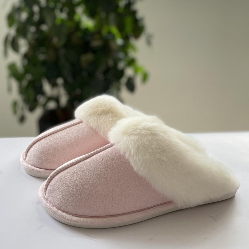 Fashion Fashion Retro Home Women Slippers Winter New Round Flat Shoes Simple Versatile Women Cotton Slippers Comfor Anti Slip Women Shoe