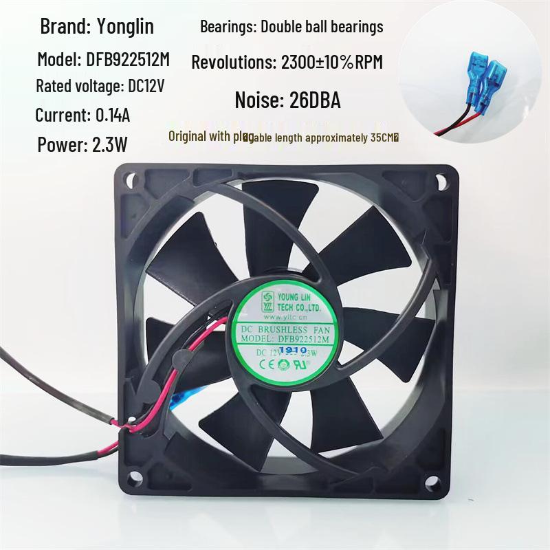 Brand New Silent 9225 9025 Double Ball Bearing 12V Cooling Fan