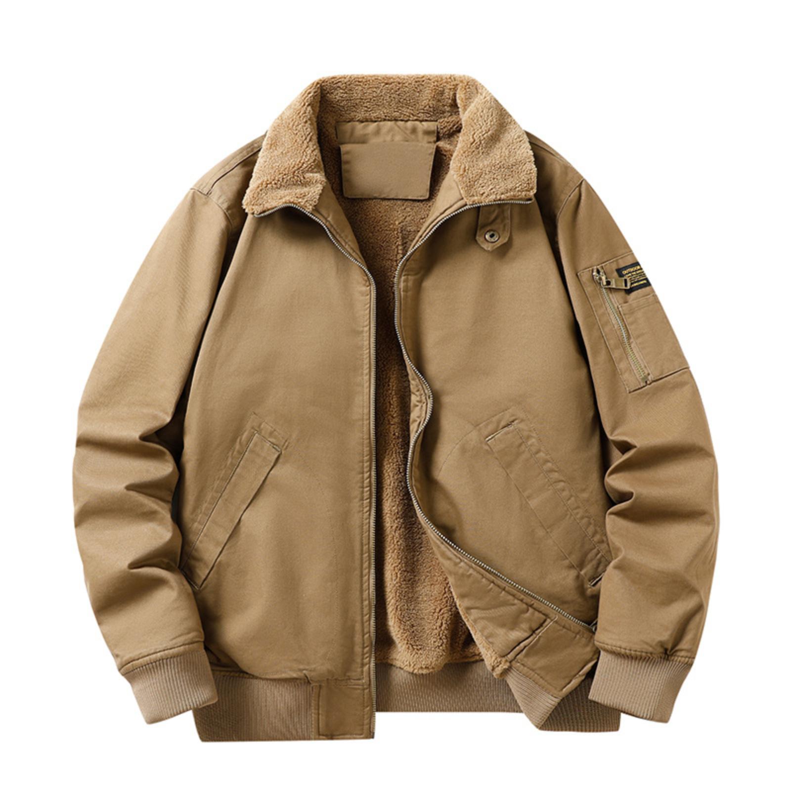 

Men s Winter Fleece,lined Jacket With Thickened Collar XXXXXL верблюд