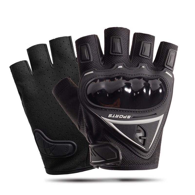 Men's Half-Finger Hard Shell Riding Gloves