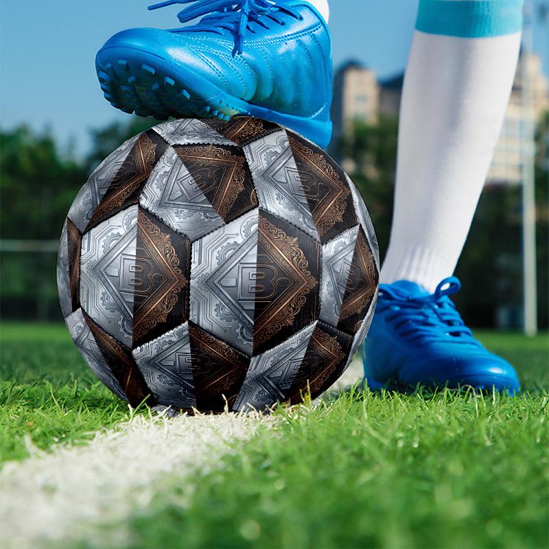 Borussia Monchengladbach Print Size 5 Soccer Ball, PU Wear Resistant Football for Match Training and Daily Practice, Birthday Gift for Soccer Fans