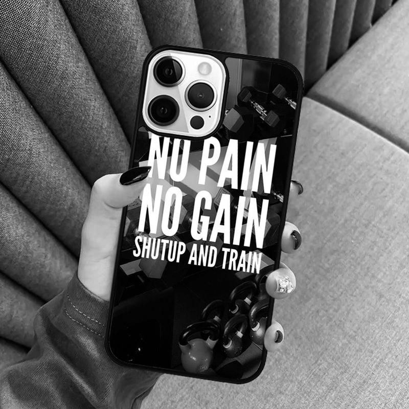 Motivational Gym Fitness Quotes Phone Case For iPhone 17 Air 16 16e 15 13 14 Pro Max 11 12 Plus 2022 MAX Cover coque