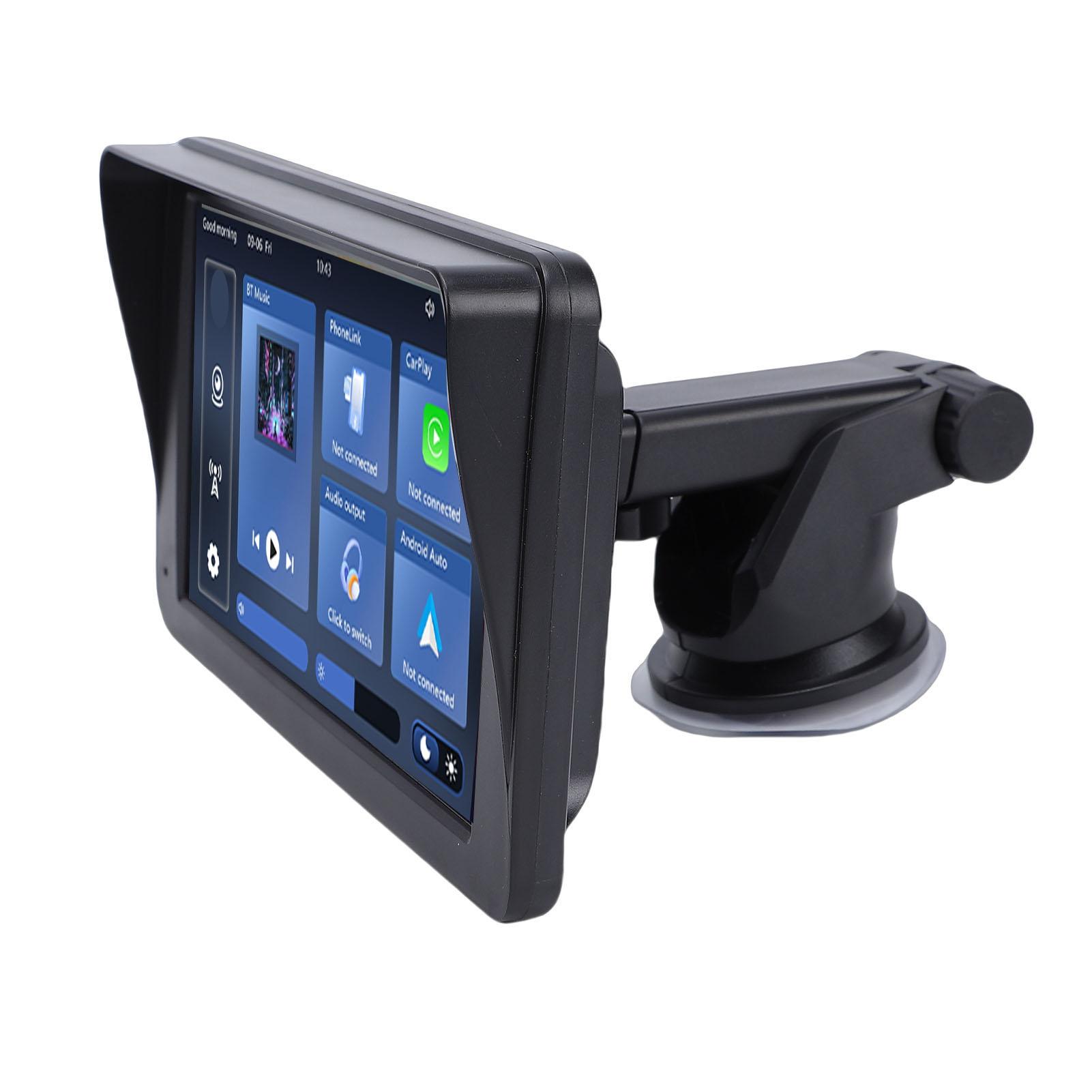 Portable Wireless Car Stereo 7 Inch HD     Auto Mirror Link   FM Radio for Cars with 7 Inch   Screen Black