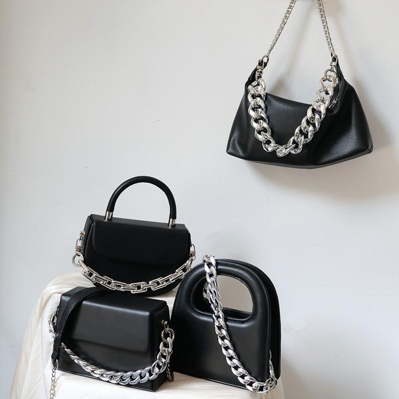 Lanț de accesorii pentru geantă de mână pentru femeie, de înlocuire detașabilă, curea din acril argintiu rece, lanț de rășină solidă pentru umăr pentru femei