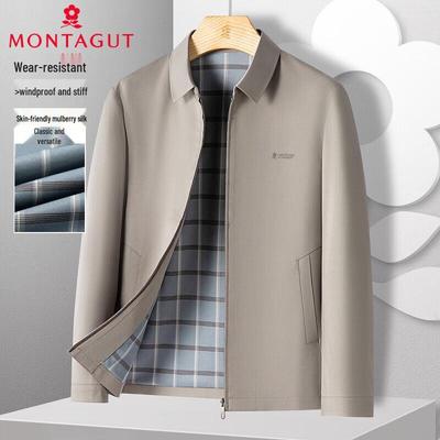 MONTAGUT Men's Mulberry Silk Blend Casual Jacket