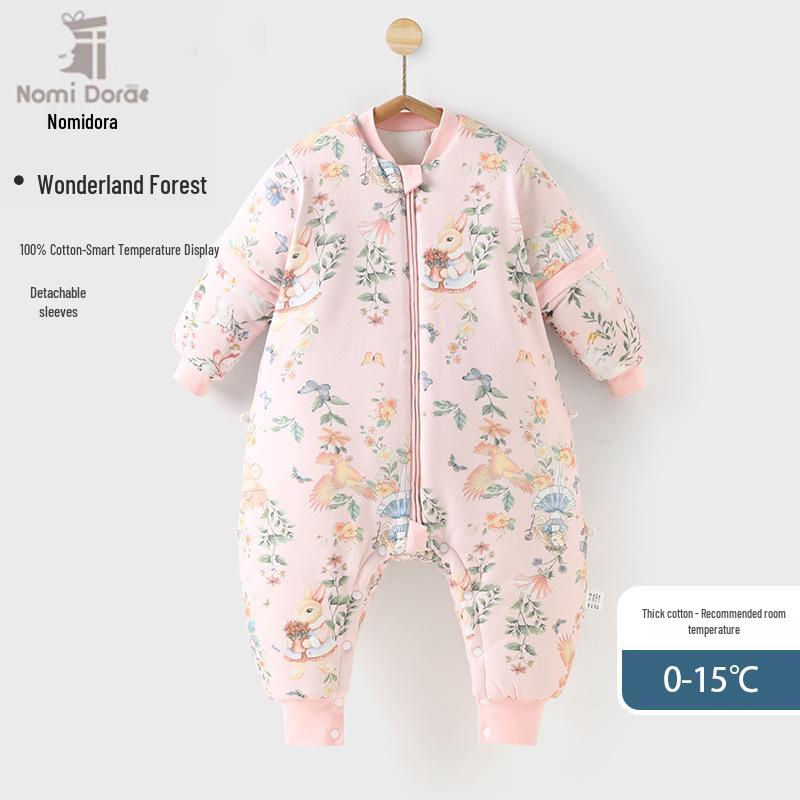 Quilted Unisex Infant & Toddler Sleeping Bag - Autumn/Winter, Anti-Kick, Anti-Startle, Down Protein Cotton, Temperature-Regulating.