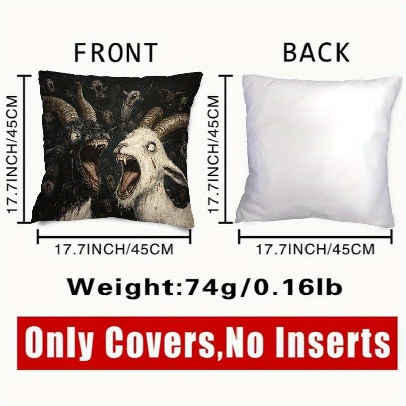 Vikama Short Plush Sofa Pillowcase Screaming Sheep Design Living Room Decor Cushion Cover Soft Polyester 40 X 40 Cm