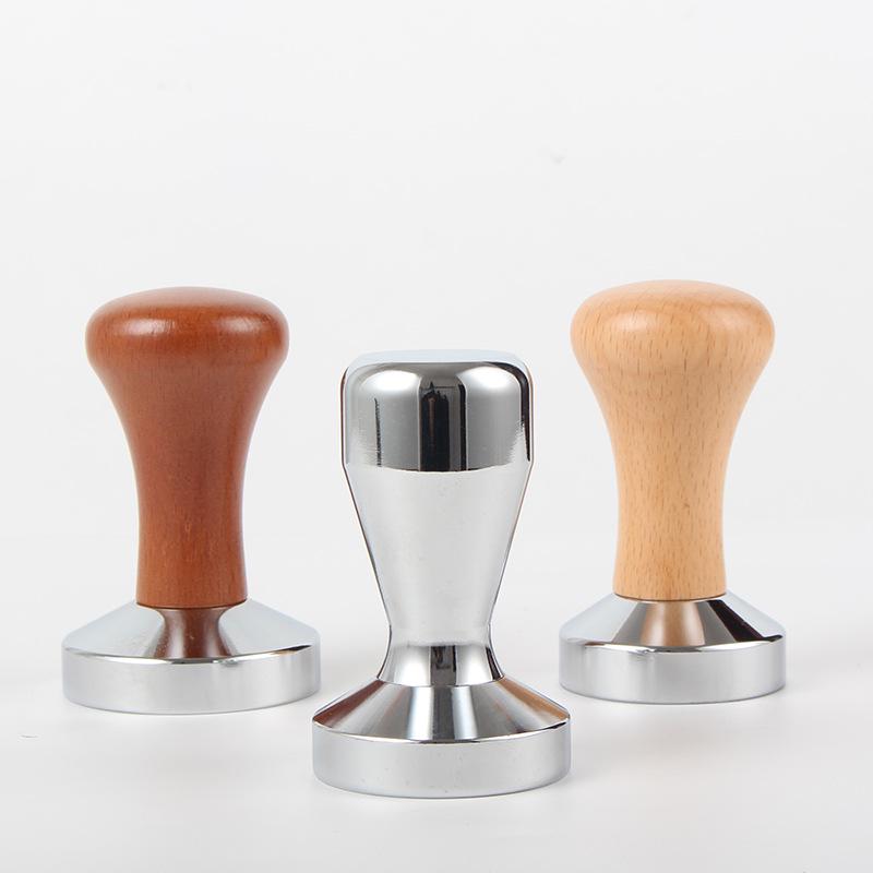 Wooden Handle Coffee Tamper & 51/58mm Metal Coffee Powder Distributor