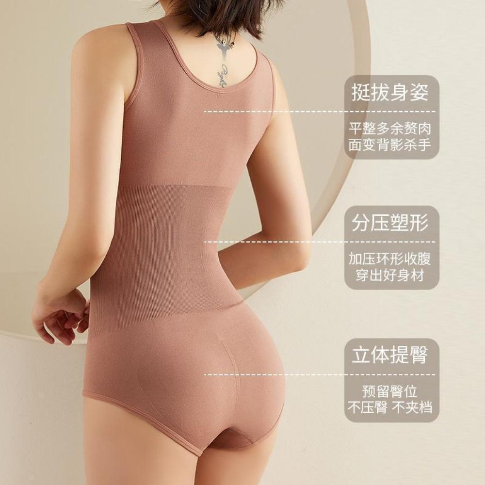 Shapewear Women's Thin Open Crotch Breasted Lift Hip Sexy Body High Elastic Shapewear Belly Pull-in Jumpsuit