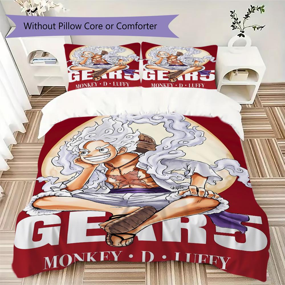 One Piece Pattern Bedding Uilt Set Uilt Cover Pillowcase Home Decoration Birthday Gift (1 * Duvet Cover + 2 * Pillowcase Without Core)