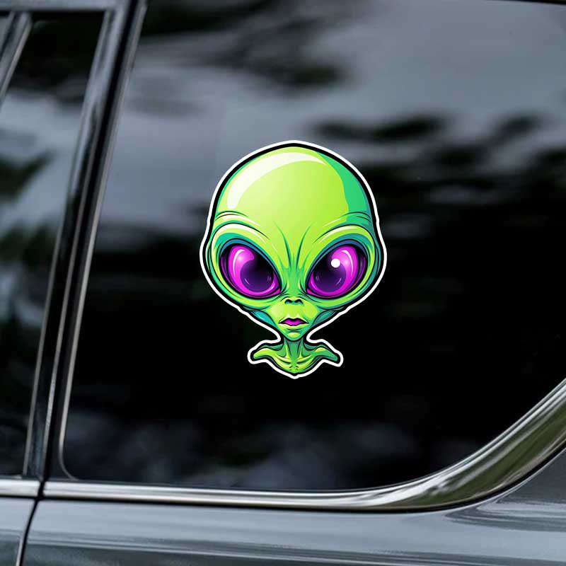 Car Sticker Alien Cartoon Decal Vinyl Detachable Waterproof Outdoor Car Bumper Window Notebook Computer Decoration Car Accessories TM374