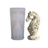 DIY Horse Totem Cylinder Candle Silicone Mold 3D Classical Casting Horse Running Gypsum Crafts Mold Aromatherapy Cement Ani K6L0