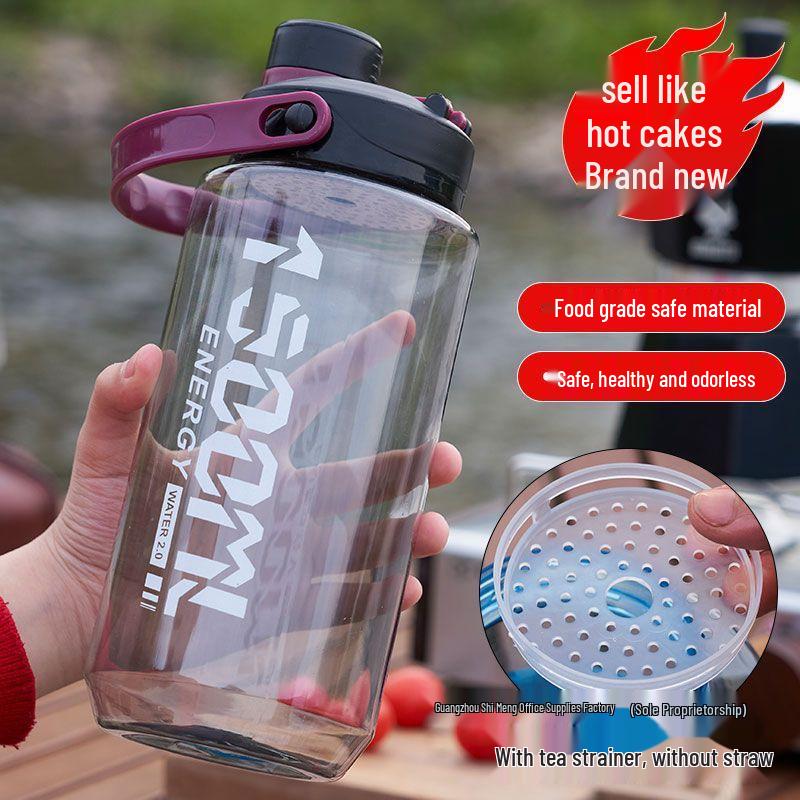 Kunststoff-Fitness-Wasserflasche mit hoher Kapazität und Griff - Hitzebeständig, für Männer und Frauen