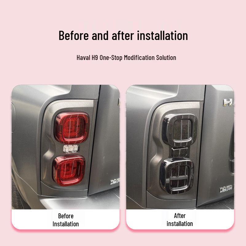 Menglong Haval H9 Taillight Protective Cover - Black Warrior Car Modification Parts