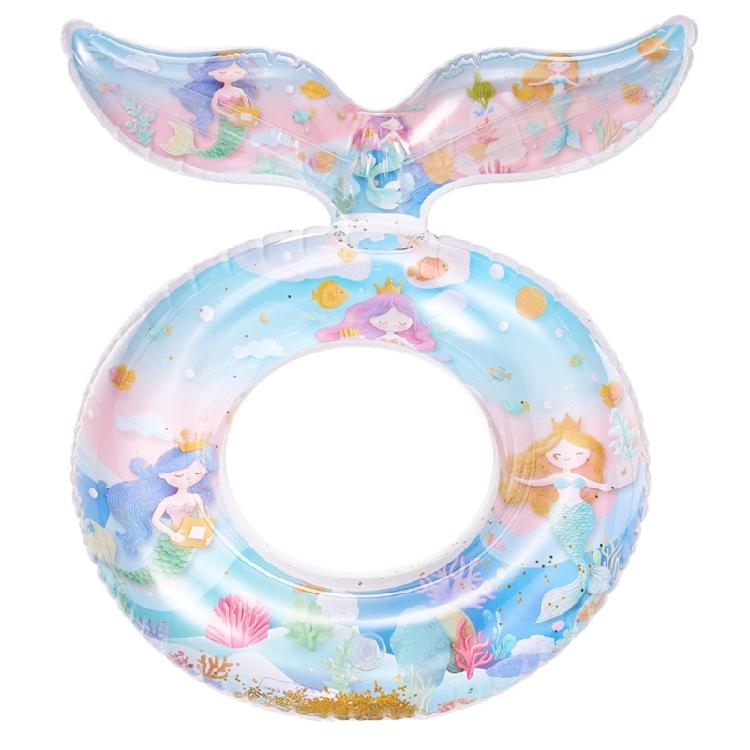 Children's Mermaids Inflatable Swimming Rings Floating Lifebuoys Water Toy for Beach and Water Fun