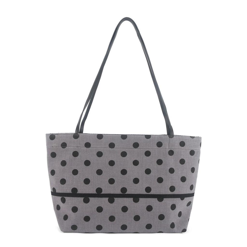 2026 Women's Polka Dot Cotton Linen Tote Bag - Large Capacity, Versatile Shoulder Handbag
