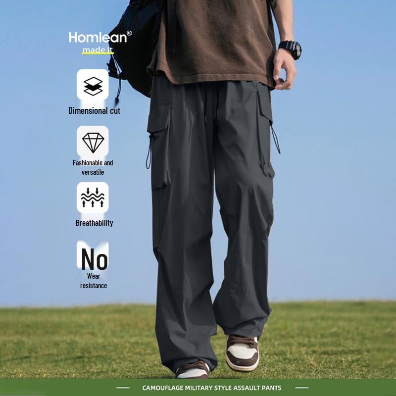 Herren Cargohose im amerikanischen Stil, lockere Passform, mit mehreren Taschen