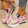 Fashion Bling Flower Print Sports Shoes Women 2025 Lightweight Platform Sneakers for Woman Retro Low Top Casual Shoes Female