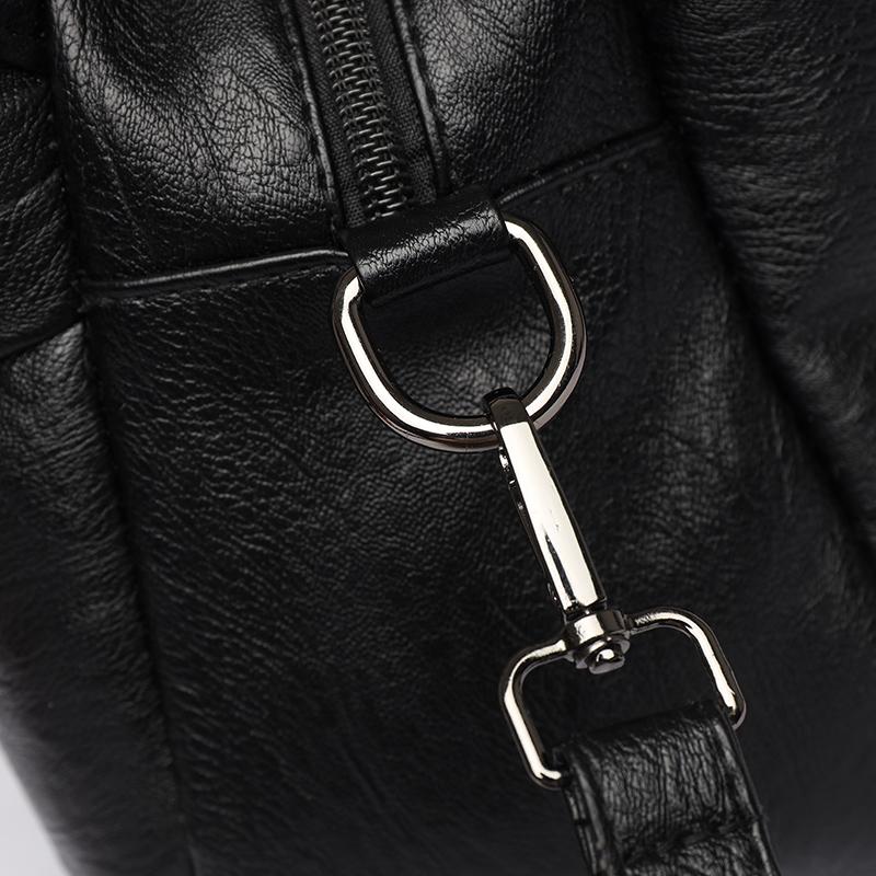 Retro Large Capacity Shoulder Bag Solid Color Messenger Bag PU Commuter Bag
