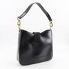 CELINE logo Shoulder Bag vintage black Calfskin Women Used
