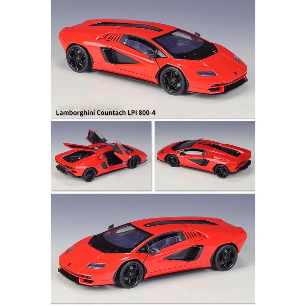 Welly 1/24 Lamborghini Countach LPI800-4 Alloy Miniature Car Diecast Metal Scale Car Model Collection Childrens Toy Vehicle Gift
