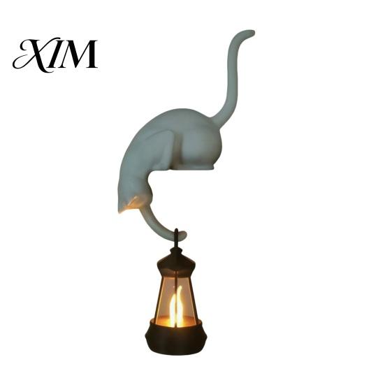 Portachiavi da Parete Gancio Gatto con Lanterna, Gancio Artiglio Decorativo Stampato in 3D con Luce LED, Scaffale Creativo per Libreria Scrivania e Ingresso Artigianato Fatto a Mano
