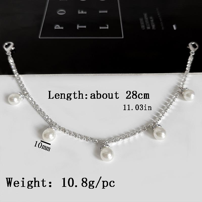 Pearl Zirconia Rhinestone Chain Shoe Buckle Bow Pendant String Shoes Accessories Bag Pendant Key Chain Shoe Decoration