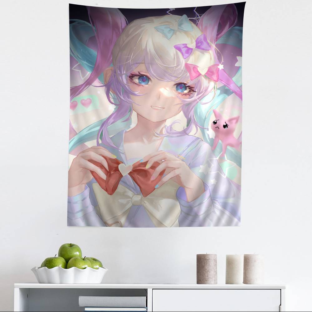 Game NNeedy Girl Overdose Tapestry Art Printing Japanese Wall Tapestry Anime Wall Hanging Home Decor