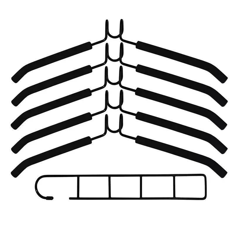 5 in 1 Rutschfeste Metall-Pullover-Mantelbügel, Mehrschichtige Kleiderstange für den Schrank, Schwerlast-Platzsparer Blusen-Schrankaufbewahrungsorganizer