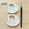 Ergonomic Thumb Hole Painting Tray Mini Paint Palette Tray, with Hole, Lightweight Durable Handheld Resin for Acrylics Mixing Watercolor Palette,