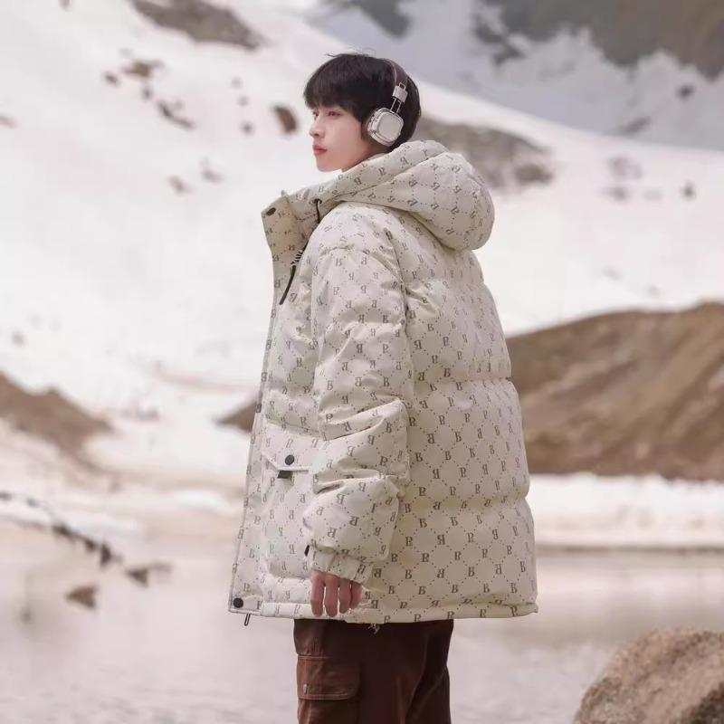 Winter new duck down jacket temperament versatile thickened men's and women's short fashion hooded jacket