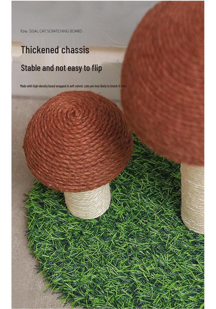 Mushroom Cat Scratching Post: Vertical Claw Sharpener and Multi-Functional Sisal Toy Board.