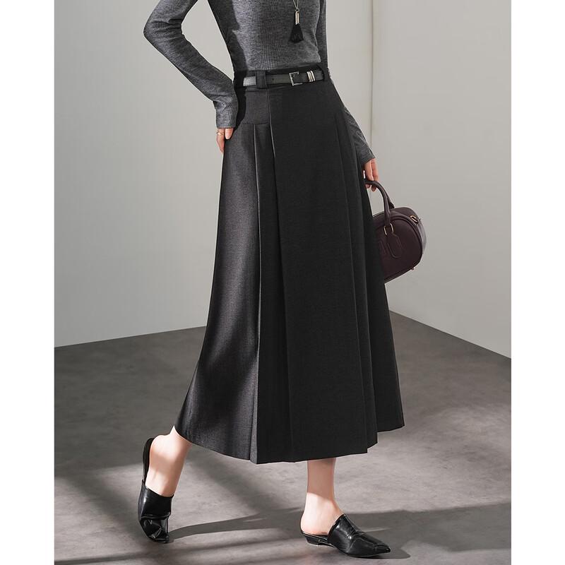 TERRE BLEUE Hepburn Style Pleated A-Line Skirt