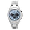 Sport Luxury Chronograph Stainless Steel Light Blue Dial Eco-Drive CA4680-55L 100M Men's Watch