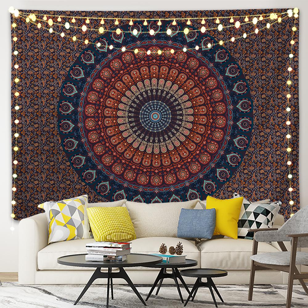 1 Purple Pink Mandala Tapestry Wall Hanging Psychedelic Aesthetic Indian Hippie Wall Decor Bohemian Wall Art Bohemian Home Decor