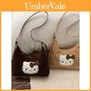 Borsa a tracolla in peluche Hello Kitty per donna e uomo con motivo a cartoni animati e tracolla imbottita