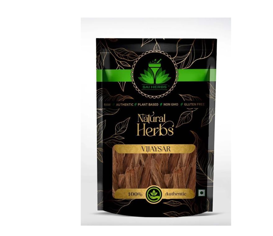 SAI HERBS Vijaysar Lakri - Vijay Saar Lakdi - Vijay Saar Wood - Pure & Natural (100 g)