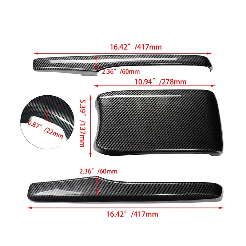 3Pcs Car Carbon Fiber Look Central Armrest Box Panel Cover Sticker For Honda Civic 2016 2017 2018 2019 2020 Interior Parts Decor