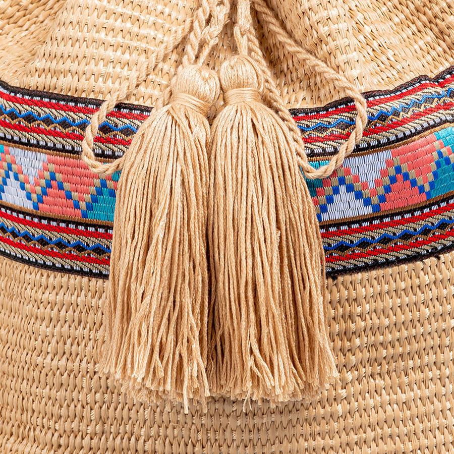 Neue Strohgewebte Eimer Tasche Für Frauen Große Kapazität Quaste Breite Schultergurte Schultertasche Öko Wiederverwendbar Strand Urlaub Täglich