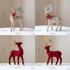 Glittering Glitter Deer Decor Flocking Fabric PVC Christmas Deer New Xmas Tree Pendant  Home