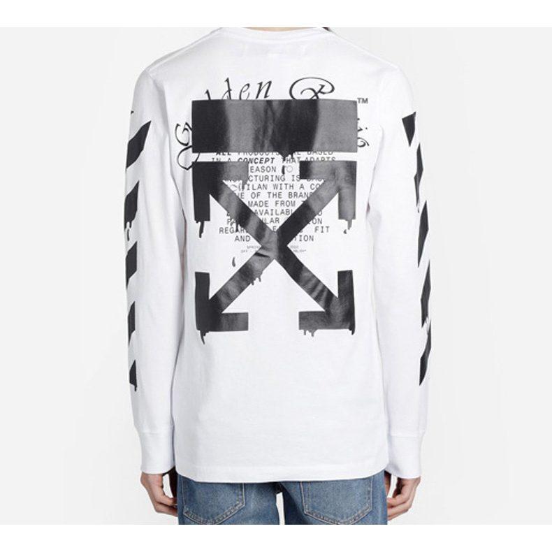T-shirt in Cotone con Stampa Arrows Dripping OFF WHITE OMAB001R201850050110