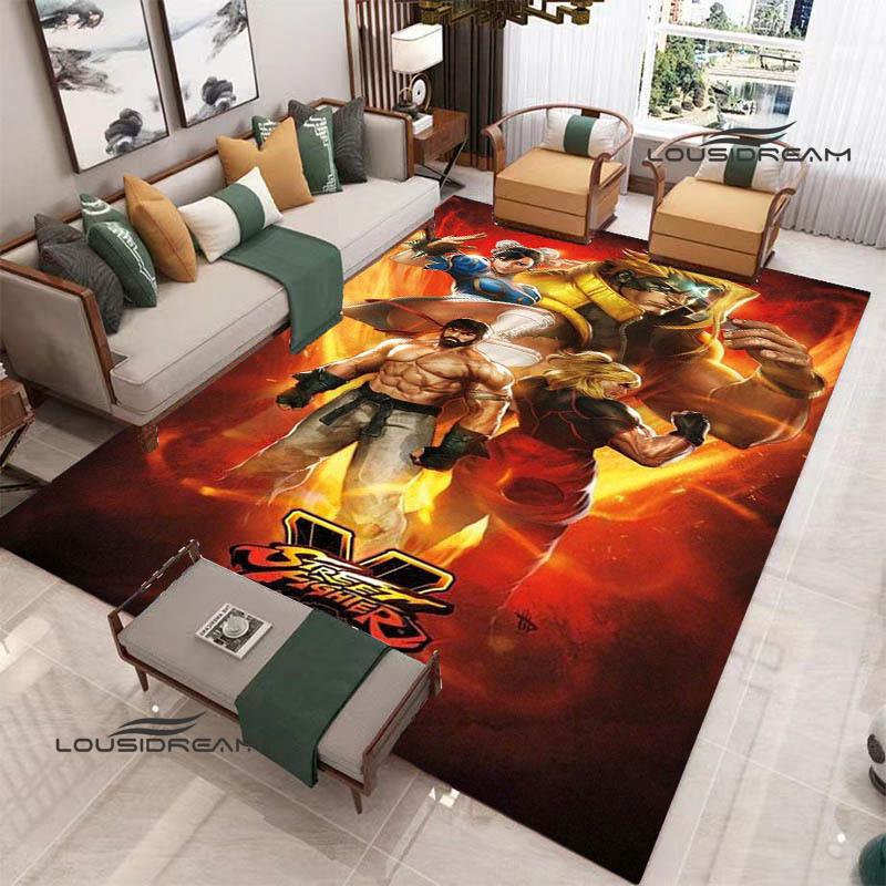 Klassisches Spiel Street Fighter Bedruckter Teppich Wohnzimmer Schlafzimmer Teppich Rutschfeste Fußmatte Foto-Requisiten Geburtstagsgeschenk