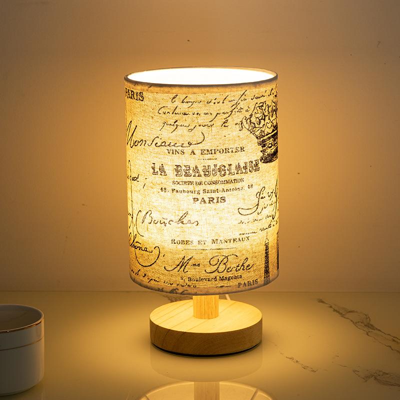 Usb Bedside Lamp Night Lights Table Lamp With Cylinder Lamp Shade For Bedroom Bedside Lamp Study Dormitory Led Night Light