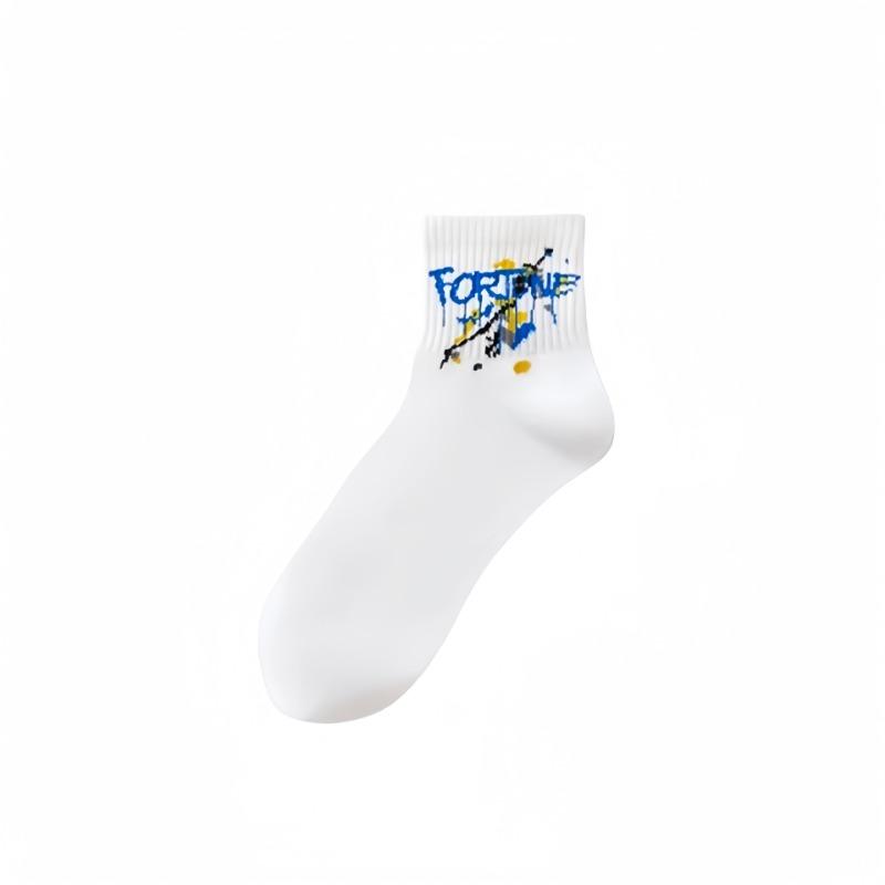 5 Pairs of Men's Spring and Autumn Pure Cotton Anti Odor Youth Sports Tube Socks