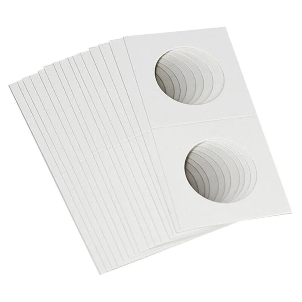 Virwir 50pcs Coin Holders for Collectors Cardboard Coins Flips Sleeves for Coins Storage Supplies for Dollars Penny Quarter Coins Collecting