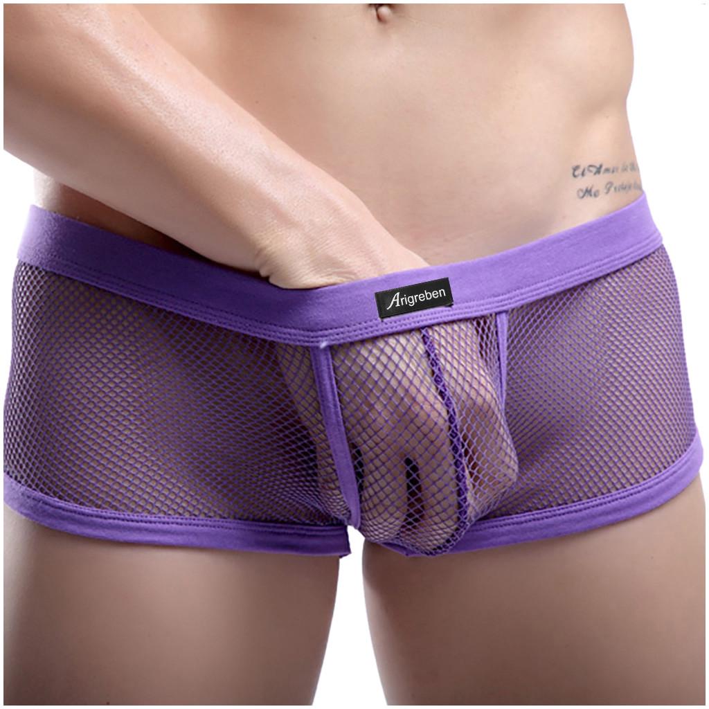 Men Sexy Underwear Letter Printed  Shorts Bulge Pouch  Underpants