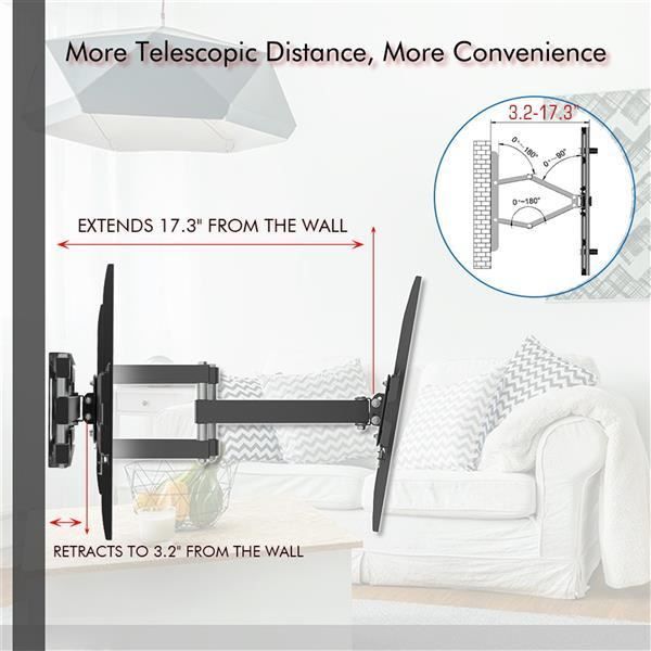 Wall Mount - WEEYIN - Tiltable - 32-70 Inches - VESA 600x400 - Max Load 50kg - Black