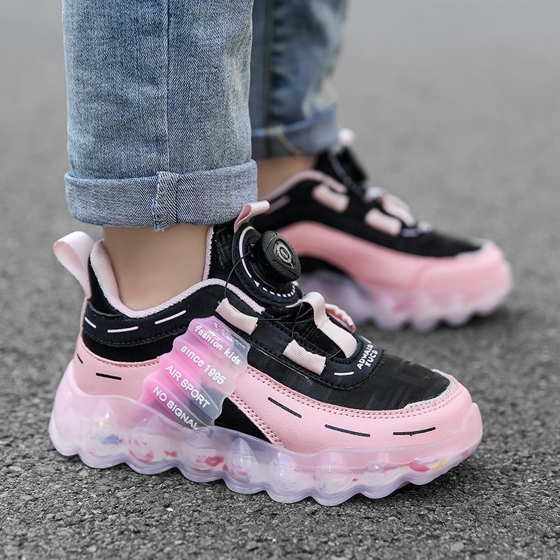 Розовые водонепроницаемые кроссовки из искусственной кожи для девочек — фото 19